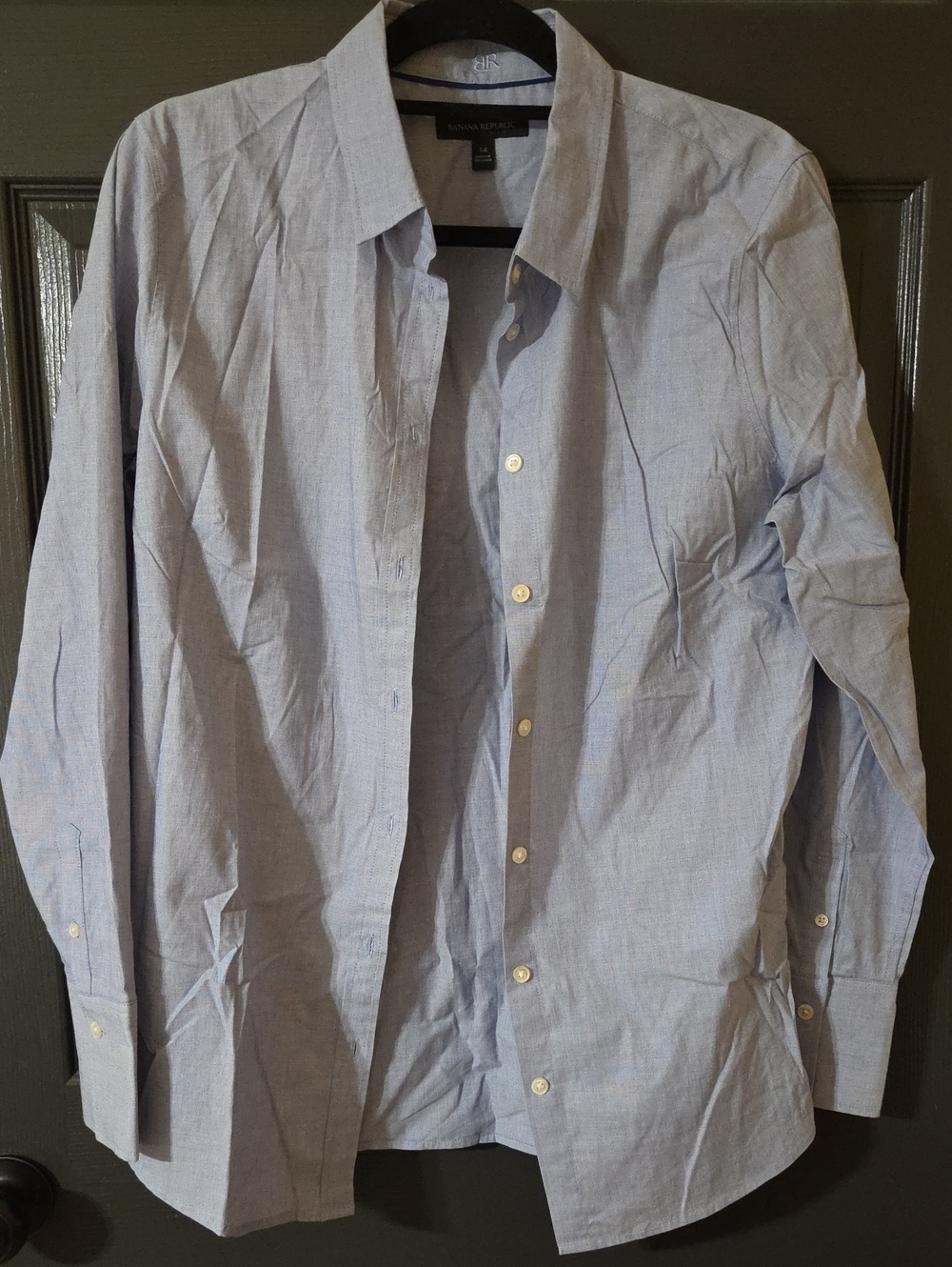 Banana Republic Womens Light Blue Button-Up Dress Shirt